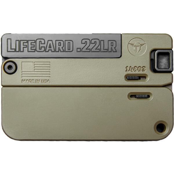 LifeCard .22 LR Single Action Pistol - Polymer Handle Noveske Bazooka Green