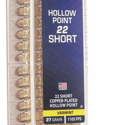 CCI Short Hollow Point Rimfire Ammunition .22 Short 27 gr CPHP 1105 fps 100/ct