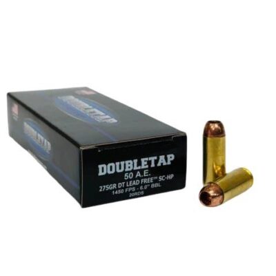 Double Tap DT Lead Free Handgun Ammunition .50 AE 275gr SC-HP 1450 fps 20/ct