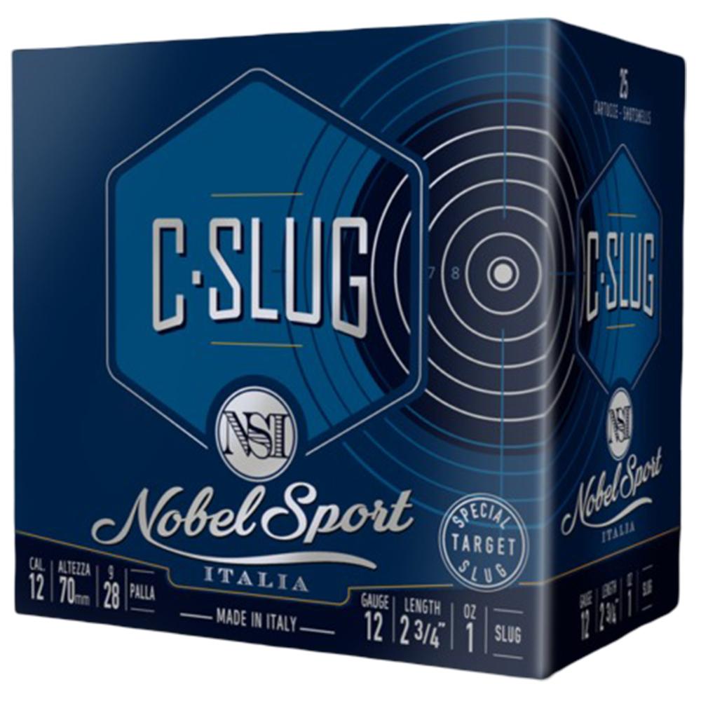 Nobel Sport C-Slug Shotshell 12ga 2-3/4" 1oz 1378 fps Slug 25/ct