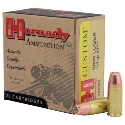 Hornady Custom Handgun Ammunition 9mm Luger 147 gr XTP 975 fps 25/ct
