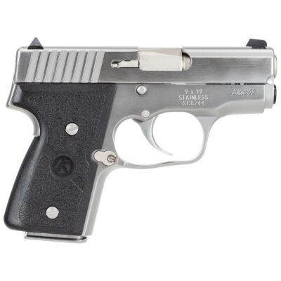 Kahr Arms MK9 Elite Handgun 9mm Luger 6rd (2) & 7rd (1) Magazines 3" Barrel Silver wil Black Checkered Grip CA Compliant