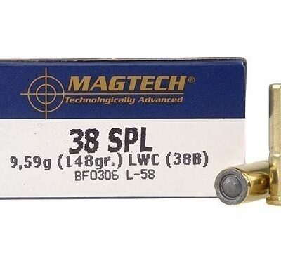 MagTech Handgun Ammunition .38 Spl 148 gr LWC 710 fps 50/box
