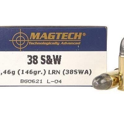 MagTech Handgun Ammunition .38 S&W 146 gr LRN 686 fps 50/box