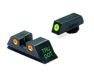 Meprolight Tru-Dot Night Sight Set - Glock 9mm .357 Sig 40 S&W .45 GAP Fixed Set Green/Orange