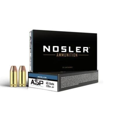 Nosler ASP Suppressor Ready Handgun Ammunition .45 ACP 230gr JHP 850 fps 50/ct