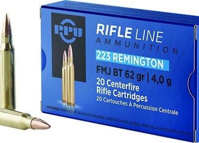 PPU Rifle Ammunition .223 Remington FMJ BT 62gr 3042 fps 20/ct