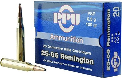 PPU Rifle Ammunition .25-06 Rem 100 gr PSP 3230 fps 20/ct