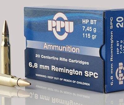 PPU Standard Rifle Ammunition 6.8mm SPC 115 gr HPBT 2624 fps 20/ct