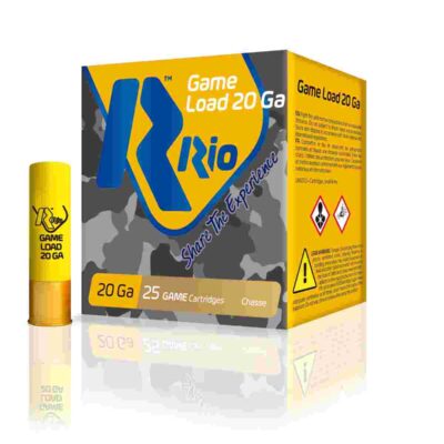 Rio Field Shotshells 20 ga 2 3/4" 2 3/4 dr 1 oz #7.5 1250 fps 25/ct