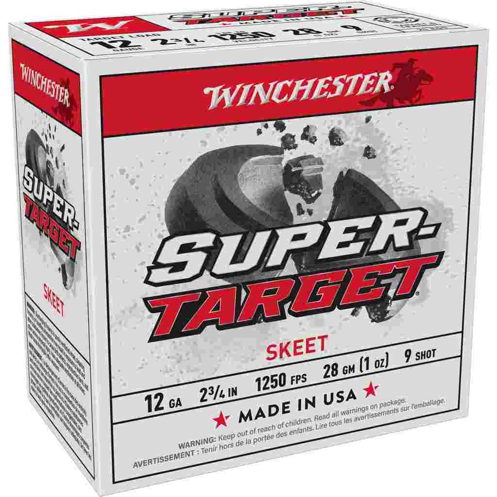 Winchester Super-Target Shotshells 12 ga 2-3/4" 1 oz 1250 fps #9 25/ct