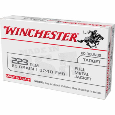 Winchester Target Rifle Ammunition .223 Rem 55 gr. FMJ 3240 fps 20/ct