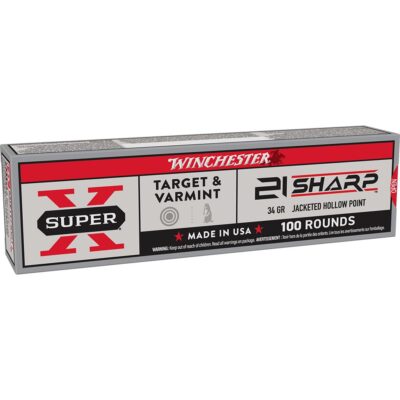 Winchester Game & Target Rimfire Ammunition 21 Sharp 34gr JHP 1500fps 100/ct