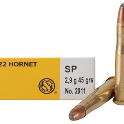 Sellier & Bellot Rifle Ammunition .22 Hornet 45 gr SP 2346 fps - 20/box