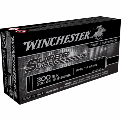 Winchester Super Suppressed Rifle Ammunition .300 AAC Blackout 200gr FMJOT 1060 fps 20/ct