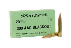 Sellier-Bellot Subsonic Rifle Ammunition .300  Blackout 200 gr FMJ 1060 fps 20/ct