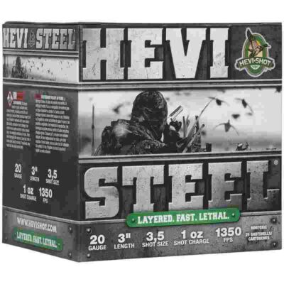 HEVI-Shot HEVI-Steel Shotshells 20ga 3" 1oz 1350 fps #3 & #5 25/ct