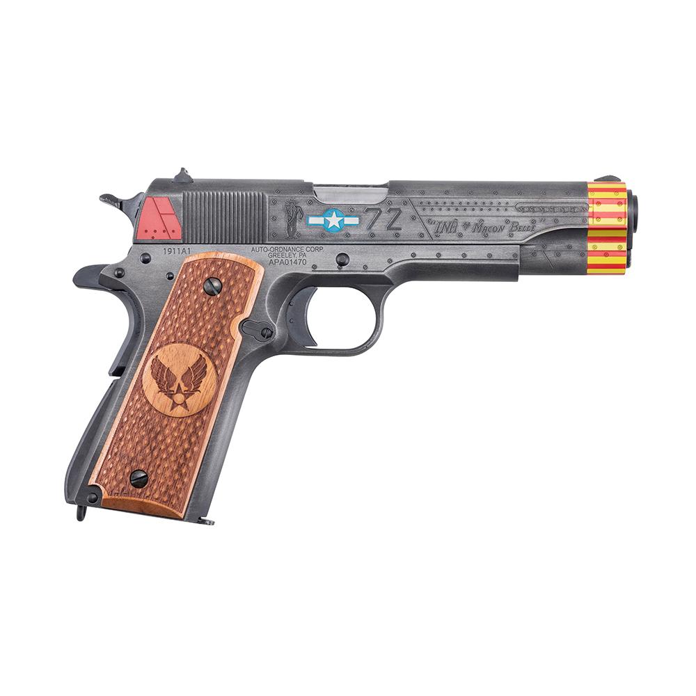 Auto-Ordnance Limited Edition "Red Tails" 1911 Handgun .45 Auto 7rd Magazine(1) 5'' Barrel Custom Wood Grips